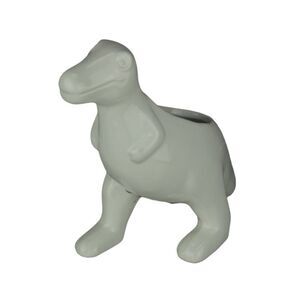 White Ceramic Tyrannosaurus Rex Dinosaur Jurassic Decor Planter